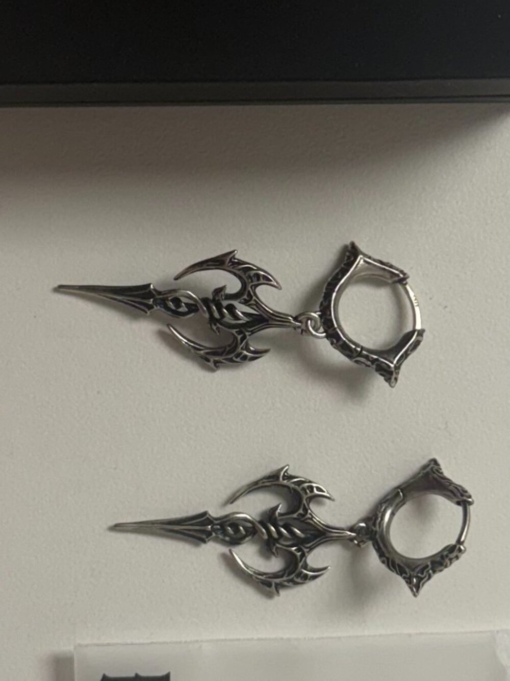 Punk Youth Silver Gothic Dagger Hoop Earrings